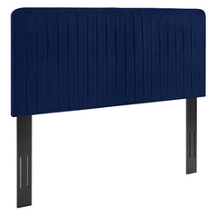 Milenna Navy Channel Tufted Performance Velvet King/California King Headboard - Ornate Home
