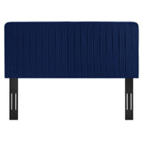 Milenna Navy Channel Tufted Performance Velvet King/California King Headboard - Ornate Home