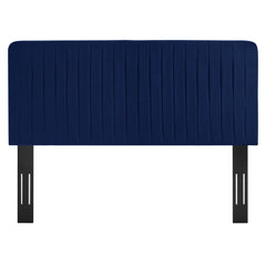Milenna Navy Channel Tufted Performance Velvet King/California King Headboard - Ornate Home