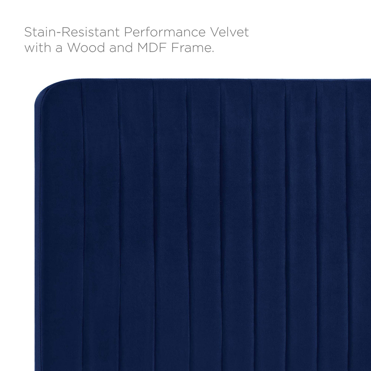 Milenna Navy Channel Tufted Performance Velvet King/California King Headboard - Ornate Home