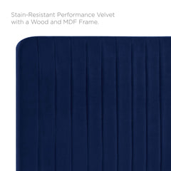 Milenna Navy Channel Tufted Performance Velvet King/California King Headboard - Ornate Home