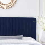 Milenna Navy Channel Tufted Performance Velvet King/California King Headboard - Ornate Home