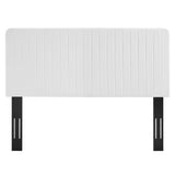 Milenna White Channel Tufted Upholstered Fabric Full/Queen Headboard - Ornate Home