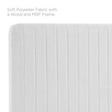 Milenna White Channel Tufted Upholstered Fabric Full/Queen Headboard - Ornate Home