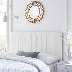Milenna White Channel Tufted Upholstered Fabric King/California King Headboard - Ornate Home