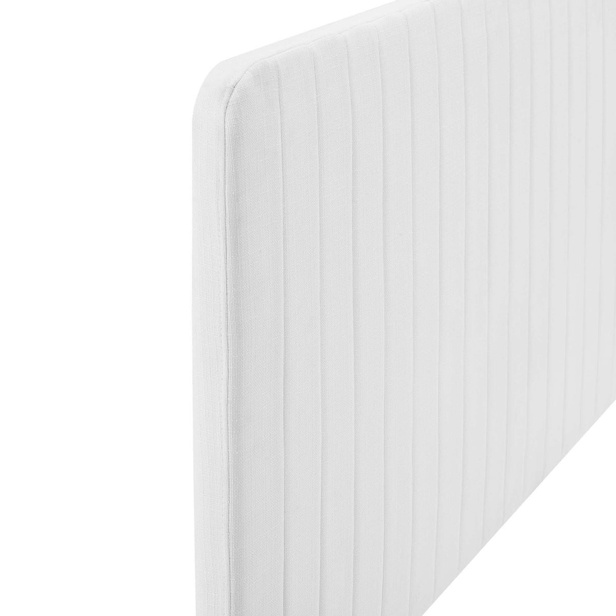 Milenna White Channel Tufted Upholstered Fabric King/California King Headboard - Ornate Home