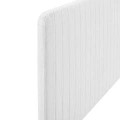 Milenna White Channel Tufted Upholstered Fabric King/California King Headboard - Ornate Home