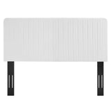 Milenna White Channel Tufted Upholstered Fabric King/California King Headboard - Ornate Home