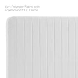 Milenna White Channel Tufted Upholstered Fabric King/California King Headboard - Ornate Home