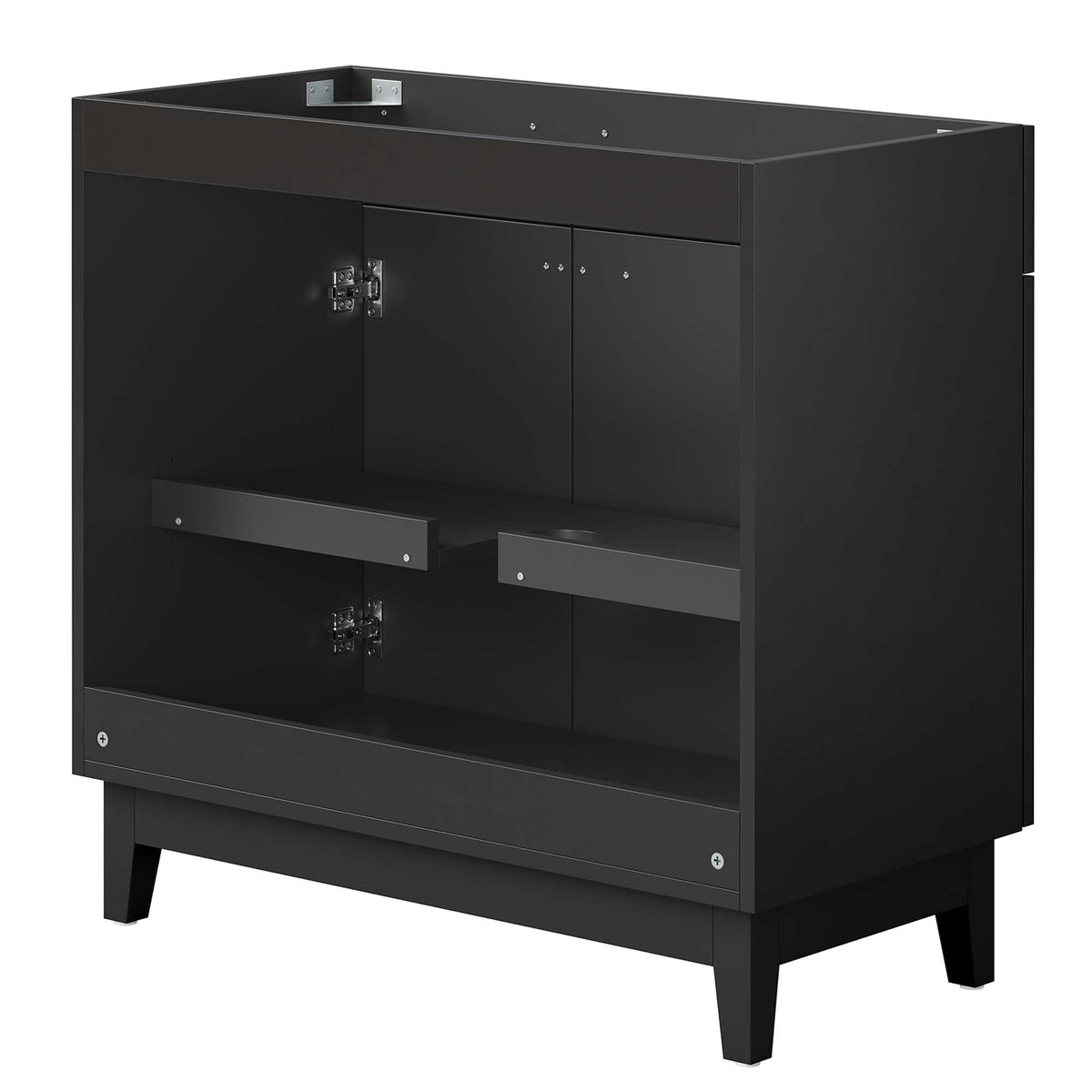 Miles Black 36" Bathroom Vanity Cabinet (Sink Basin Not Included) - Ornate Home