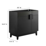 Miles Black 36" Bathroom Vanity Cabinet (Sink Basin Not Included) - Ornate Home