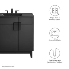 Miles Black 36" Bathroom Vanity - Ornate Home