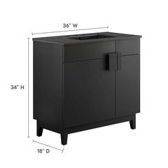 Miles Black 36" Bathroom Vanity - Ornate Home