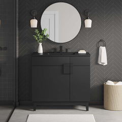Miles Black 36" Bathroom Vanity - Ornate Home