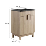 Miles Black/Oak 24" Bathroom Vanity - Ornate Home