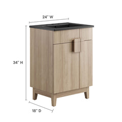 Miles Black/Oak 24" Bathroom Vanity - Ornate Home
