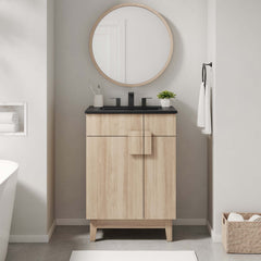 Miles Black/Oak 24" Bathroom Vanity - Ornate Home