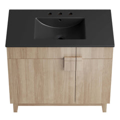 Miles Black/Oak 36" Bathroom Vanity - Ornate Home