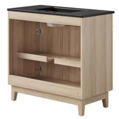 Miles Black/Oak 36" Bathroom Vanity - Ornate Home