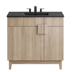 Miles Black/Oak 36" Bathroom Vanity - Ornate Home