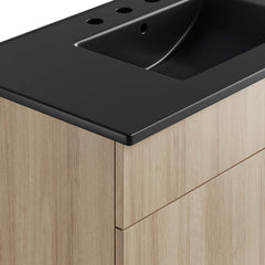 Miles Black/Oak 36" Bathroom Vanity - Ornate Home