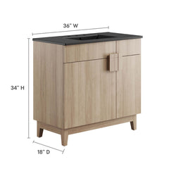 Miles Black/Oak 36" Bathroom Vanity - Ornate Home