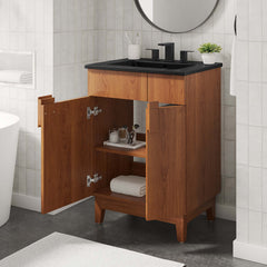 Miles Black/Walnut 24" Bathroom Vanity - Ornate Home