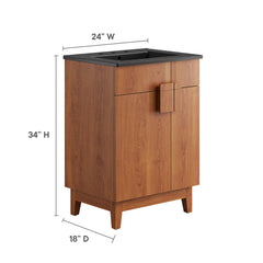Miles Black/Walnut 24" Bathroom Vanity - Ornate Home