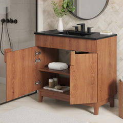 Miles Black/Walnut 36" Bathroom Vanity - Ornate Home
