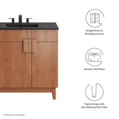 Miles Black/Walnut 36" Bathroom Vanity - Ornate Home