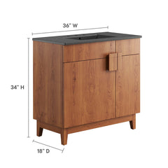 Miles Black/Walnut 36" Bathroom Vanity - Ornate Home