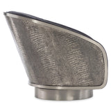 Miles German Silver/Grey Fabric Swivel Chair - Ornate Home