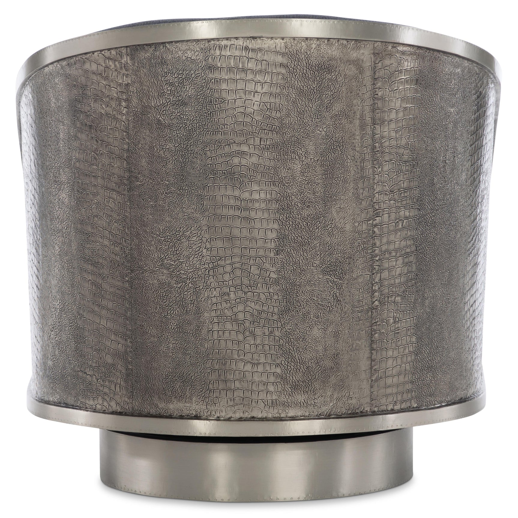 Miles German Silver/Grey Fabric Swivel Chair - Ornate Home