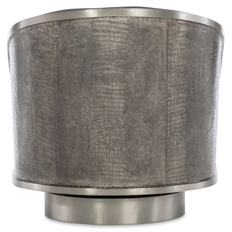 Miles German Silver/Grey Fabric Swivel Chair - Ornate Home