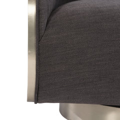 Miles German Silver/Grey Fabric Swivel Chair - Ornate Home