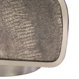 Miles German Silver/Grey Fabric Swivel Chair - Ornate Home