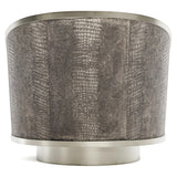 Miles German Silver/White/Cream Leather Swivel Chair - Ornate Home