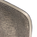 Miles German Silver/White/Cream Leather Swivel Chair - Ornate Home