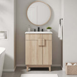 Miles Oak 24" Bathroom Vanity Cabinet (Sink Basin Not Included) - Ornate Home