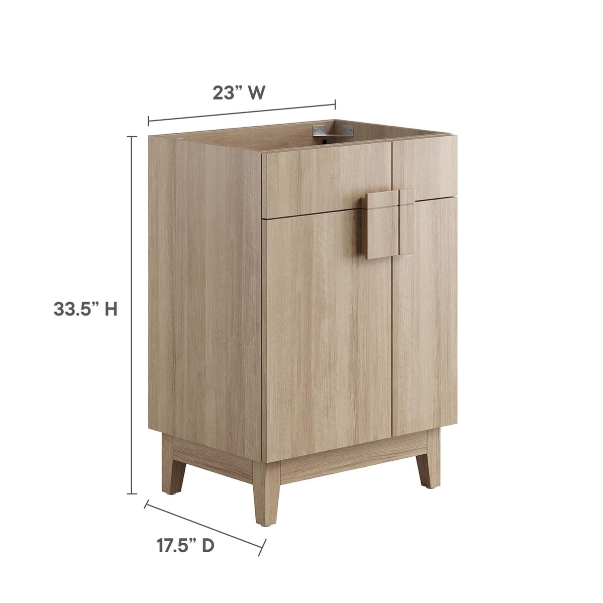Miles Oak 24" Bathroom Vanity Cabinet (Sink Basin Not Included) - Ornate Home