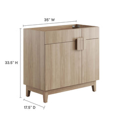 Miles Oak 36" Bathroom Vanity Cabinet (Sink Basin Not Included) - Ornate Home