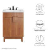 Miles Walnut 24" Bathroom Vanity Cabinet (Sink Basin Not Included) - Ornate Home