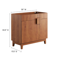 Miles Walnut 36" Bathroom Vanity Cabinet (Sink Basin Not Included) - Ornate Home