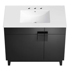 Miles White/Black 36" Bathroom Vanity - Ornate Home