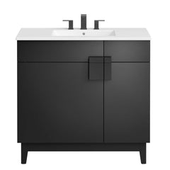 Miles White/Black 36" Bathroom Vanity - Ornate Home