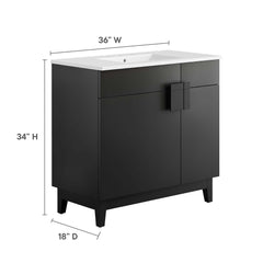 Miles White/Black 36" Bathroom Vanity - Ornate Home