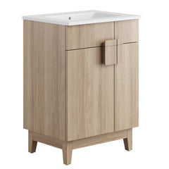 Miles White/Oak 24" Bathroom Vanity - Ornate Home