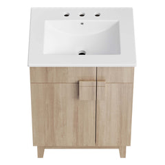 Miles White/Oak 24" Bathroom Vanity - Ornate Home