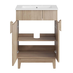 Miles White/Oak 24" Bathroom Vanity - Ornate Home