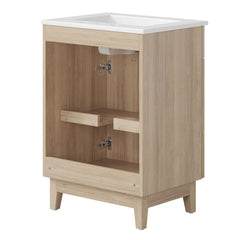 Miles White/Oak 24" Bathroom Vanity - Ornate Home